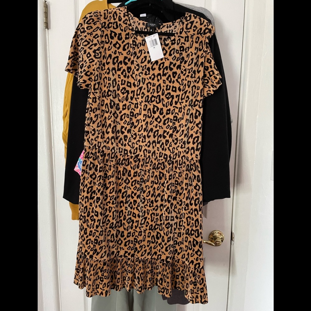 Bloomingdales Aqua Curve Dress NWT